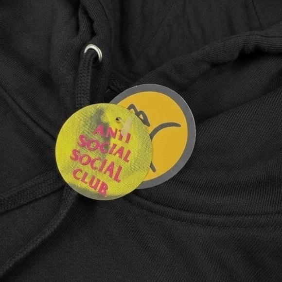 Anti Social Social Club Black Hoodie with Floral Accents NWT - Picture 3 of 4